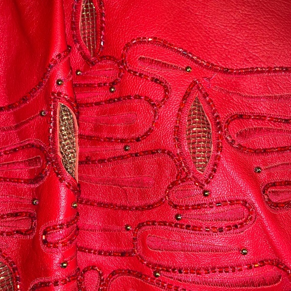 ⭐️Vintage Red Leather Jacket - M - Picture 4 of 8